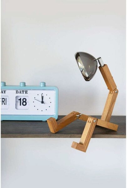 Stolne Lampa MR. WATTSON, Drvo, Dnevna soba, Drvo, Vintage