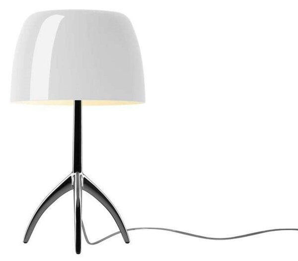 Lumiere Piccola stolna lampa, krom/bijela, 35 cm - Foscarini