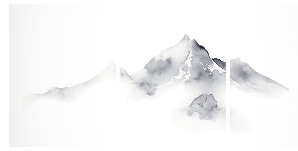 Slika - Slikanje planina tušem (90x60 cm)