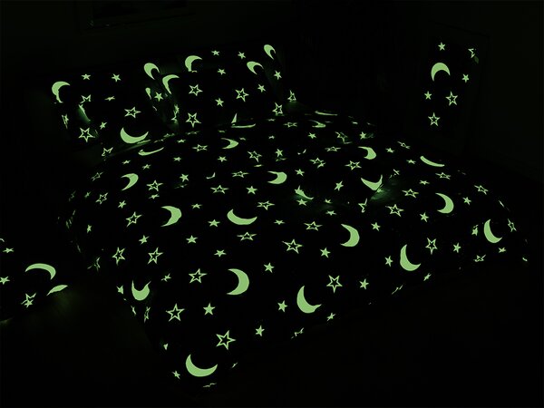 Svjetleća posteljina mikropliš BIG MOON siva Dimenzije posteljine: 70 x 90 cm | 140 x 200 cm