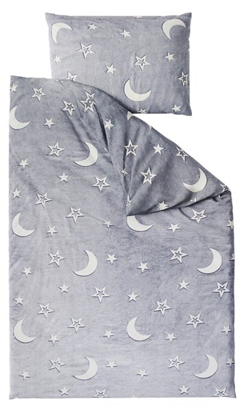 Svjetleća posteljina mikropliš BIG MOON siva Dimenzije posteljine: 70 x 90 cm | 140 x 200 cm