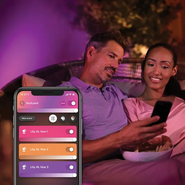 PHILIPS HUE vrtna LED svjetiljka na kolcu LILY Ambiance LV SPIKE BLACK 1X15 8718696174364