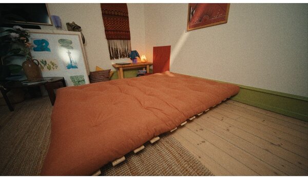 Podesivi kauč 140 cm Karup Design Roots Raw/Clay Brown