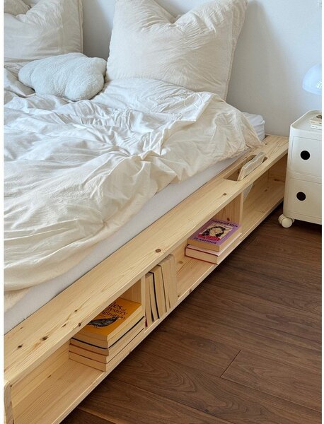 Bračni krevet od borovine s podnicom 140x200 cm Ziggy – Karup Design