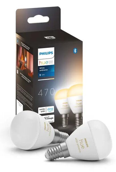 PHILIPS HUE pametna LED žarulja White Ambiance LUSTER E14 (2 kom) 8719514491168