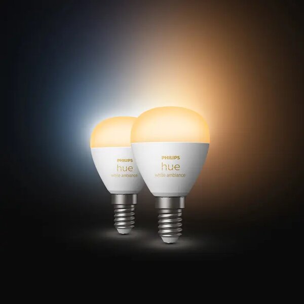 PHILIPS HUE pametna LED žarulja White Ambiance LUSTER E14 (2 kom) 8719514491168