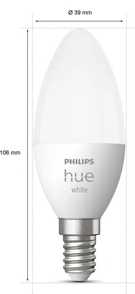 PHILIPS HUE pametna LED žarulja White 5.5W B39 E14 (2 kom) 8719514320628