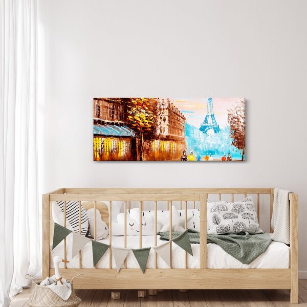 Slika - Kišno vrijeme i Eiffelov toranj (120x50 cm)