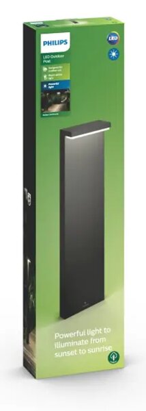 PHILIPS vanjska LED svjetiljka BUSTAN POST ANTHRACITE 2X4.5W 16486/93/P0