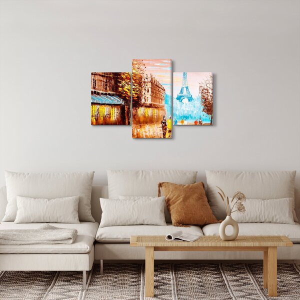 Slika - Kišno vrijeme i Eiffelov toranj (90x60 cm)