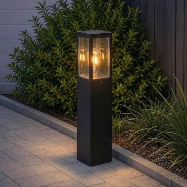Searchlight Podna lampa Dubai, crna, ABS, polikarbonat, E27, Crno, Plastika