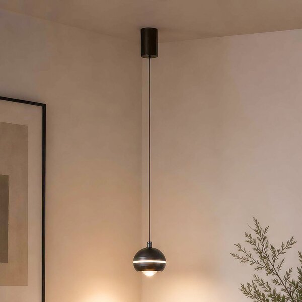 Searchlight LED viseća svjetiljka Meteor, 1 sijalica, crni nikl, metal, CCT, prigušiva, Sivo, Dnevni boravak/blagovaonica, Metal