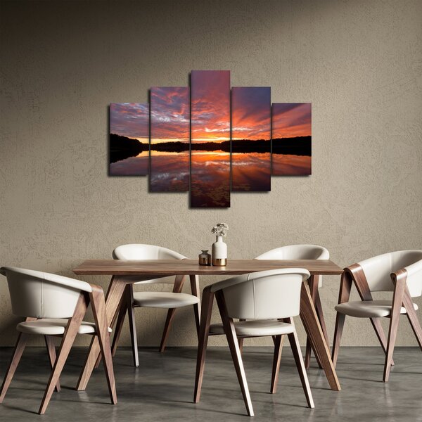 Slika - Zalazak sunca nad jezerom (150x105 cm)
