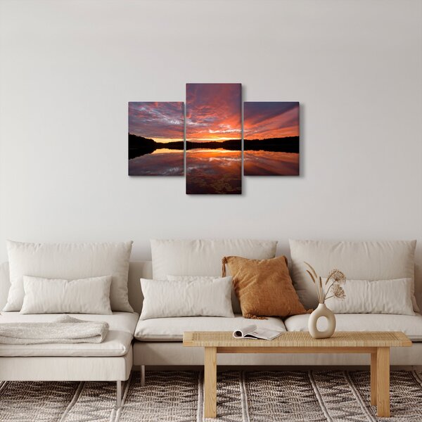 Slika - Zalazak sunca nad jezerom (90x60 cm)