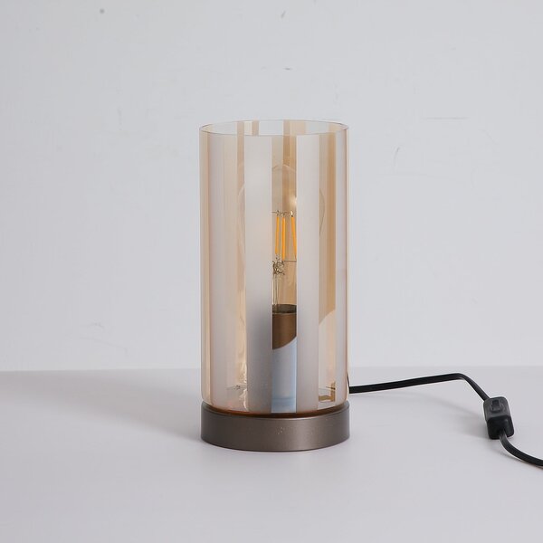 Searchlight Kent stolna lampa, bronca, staklo, E27, Bronca / stari mesing, Dnevni boravak/blagovaonica, Staklo