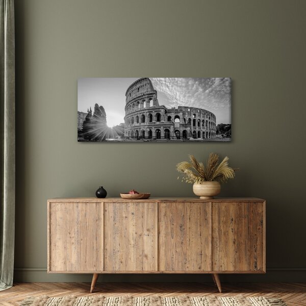 Slika - Koloseum u Rimu, crno-bijelo (120x50 cm)
