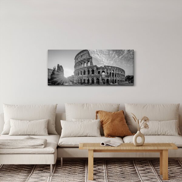 Slika - Koloseum u Rimu, crno-bijelo (120x50 cm)