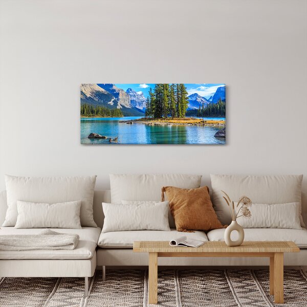 Slika - Planinski krajolik s rijekom (120x50 cm)