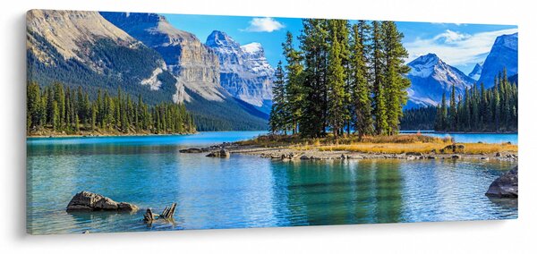 Slika - Planinski krajolik s rijekom (120x50 cm)