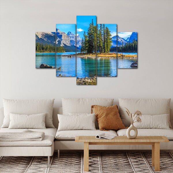 Slika - Planinski krajolik s rijekom (150x105 cm)