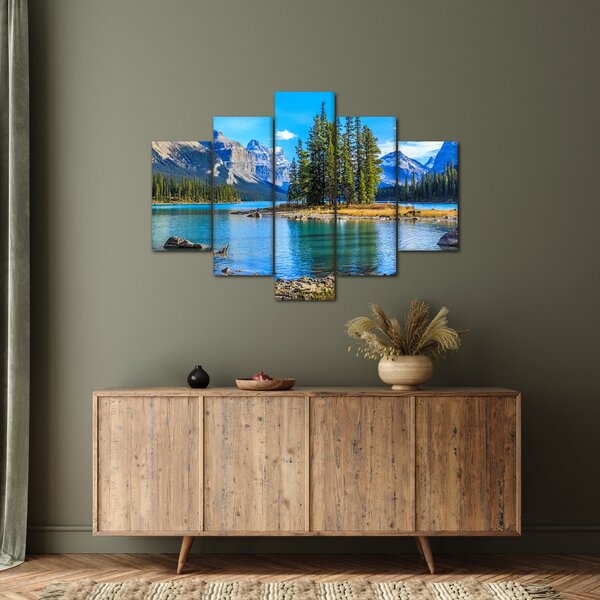 Slika - Planinski krajolik s rijekom (150x105 cm)