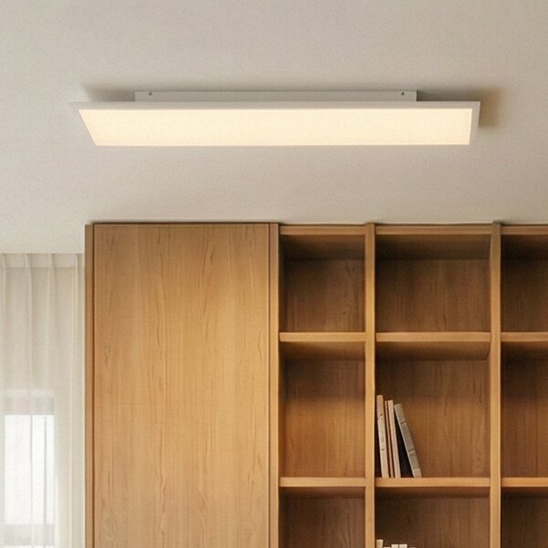 Arcchio LED panel Arthur, 120 x 30 cm, srebrni, 4000 K, Bijela, Dnevni boravak/blagovaonica, Plastika