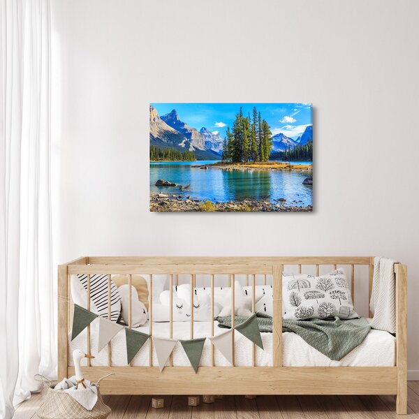 Slika - Planinski krajolik s rijekom (90x60 cm)