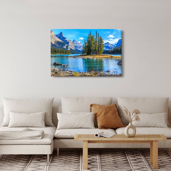 Slika - Planinski krajolik s rijekom (90x60 cm)