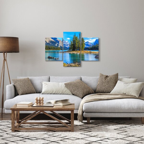 Slika - Planinski krajolik s rijekom (90x60 cm)