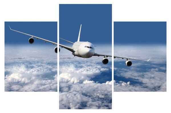 Slika - Avion u oblacima (90x60 cm)
