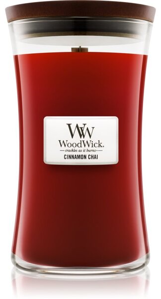 Woodwick Cinnamon Chai mirisna svijeća s drvenim fitiljem 609,5 g