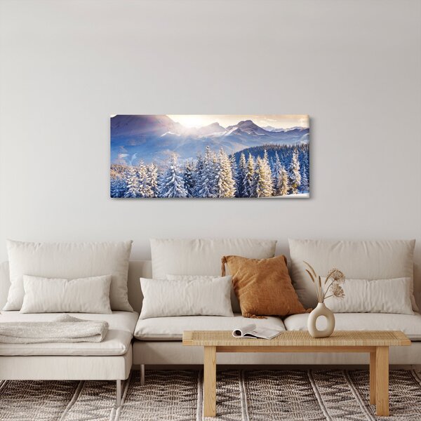 Slika - Planinski krajolik zimi (120x50 cm)