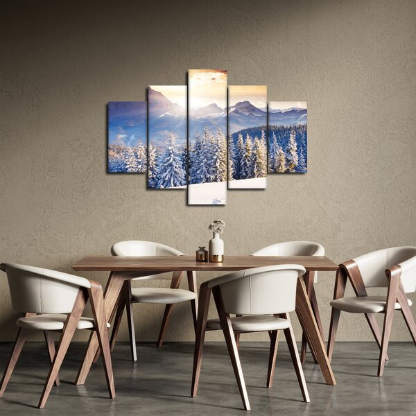Slika - Planinski krajolik zimi (150x105 cm)