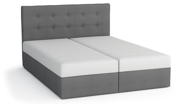 Bračni krevet Boxspring 140x200 cm Waller (s podnicom i madracem) (siva)