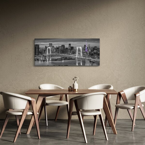 Slika - Veliki grad s ljubičastim tornjem (120x50 cm)