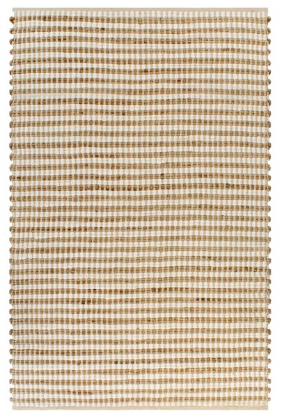 VidaXL Ručno tkani tepih od jute i tkanine 120 x 180 cm prirodni i bijeli