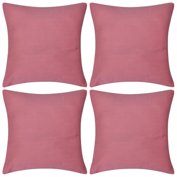 VidaXL 130935 4 Pink Cushion Covers Cotton 50 x 50 cm