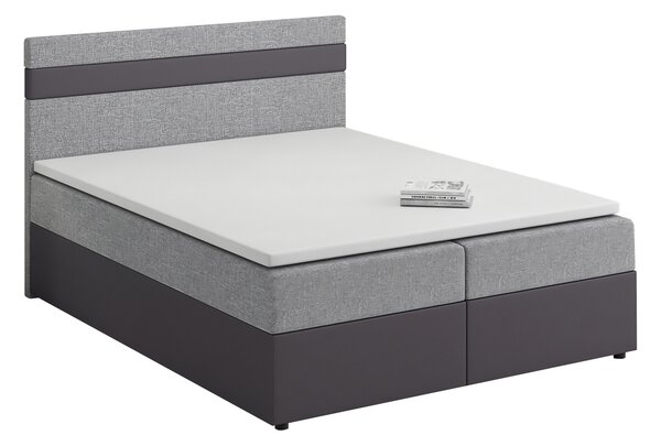 Zondo Bračni krevet Boxspring 160x200 cm Mimosa (s podnicom i madracem) (tamno siva + crna). 1007812
