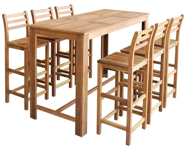 VidaXL Barski stol i stolice set 7 komada od masivnog drva akacije
