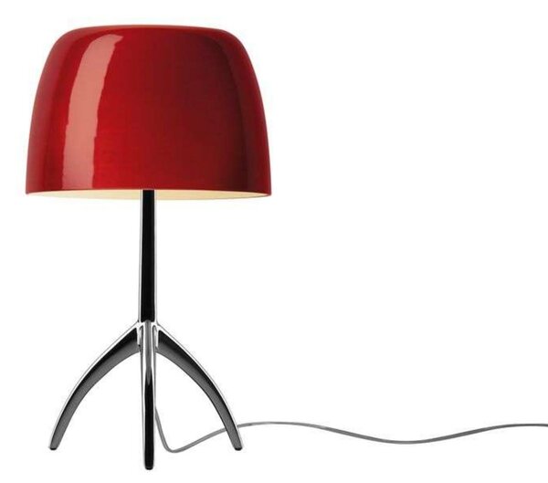 Lumiere Piccola stolna lampa, krom/crvena, 35 cm - Foscarini