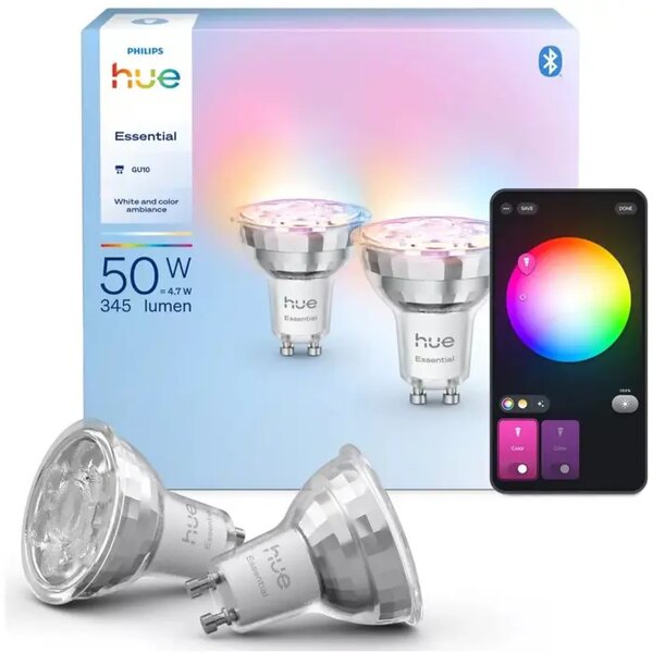 PHILIPS HUE LED reflektor (spot) ESSENTIAL and Color Ambiance 345 GU10 (2 kom) 8720169392489