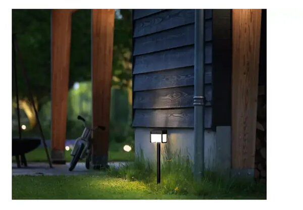 PHILIPS solarna LED svjetiljka EZRA privjesni kvadratna 30K crna IR 8720169362123