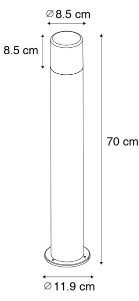 Samostojeća vanjska svjetiljka bijela s opalnim sjenilom 70 cm - Odense