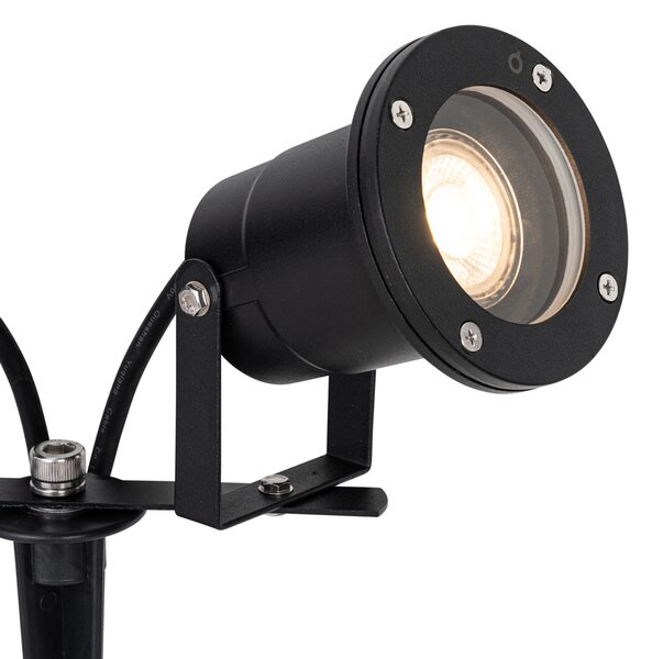 Moderna vrtna reflektorska svjetiljka crna uklj. kabel i utikač 150 cm 2-svjetla IP65 - Basic