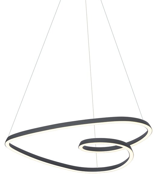 Skandinavska viseća svjetiljka crna 72 cm uklj. LED s 3-stupanjskim prigušivanjem - Circuit