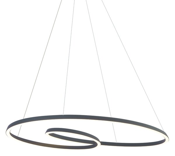 Skandinavska viseća svjetiljka crna 110 cm uklj. LED s 3-stupanjskim prigušivanjem - Circuit