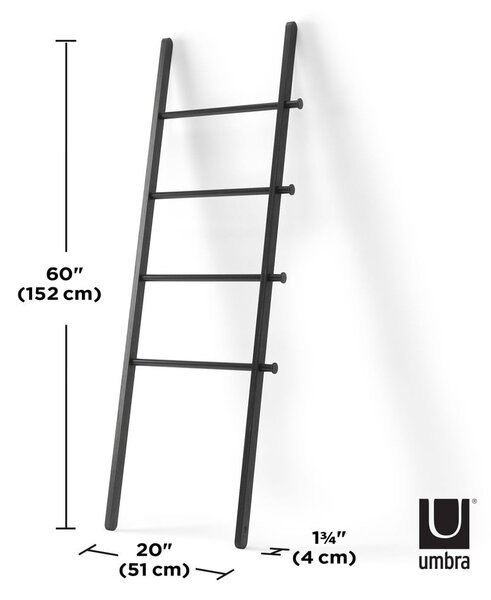 Crne ukrasne drvene ljestve od topole Leana - Umbra