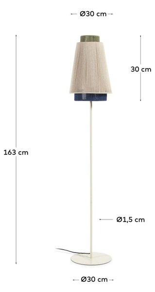 Podna lampa sa sjenilom od tkanine (visina 163 cm) Yuvia - Kave Home