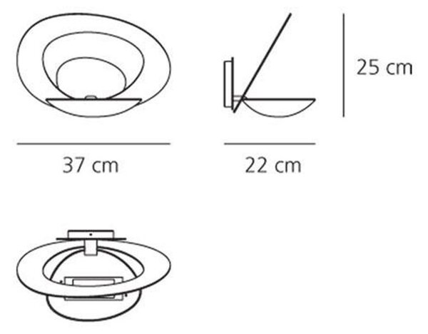Zidne Svjetiljka Artemide, Pirce, prigušiv, Bijela, Područje hodnika, Metal, Dizajn