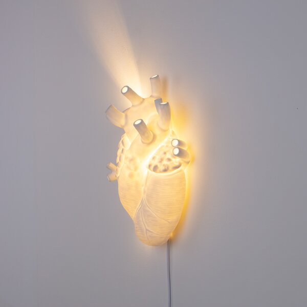 Zidne Svjetiljka SELETTI, Heart Lamp, Bijela, Dnevna soba, Keramika, Dizajn